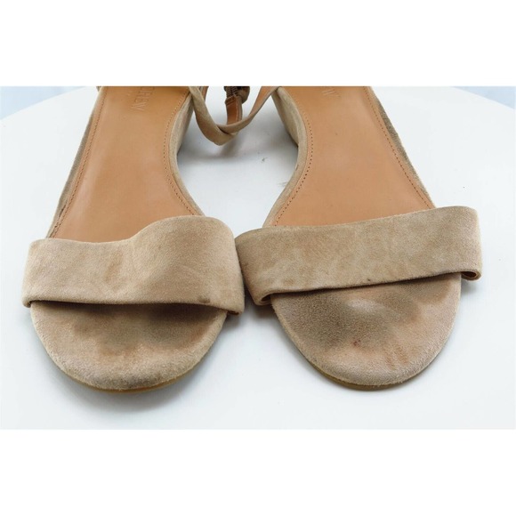 J. Crew Sz 8 M Beige Ankle‎ Strap Leather Women Sandals - Picture 2 of 7